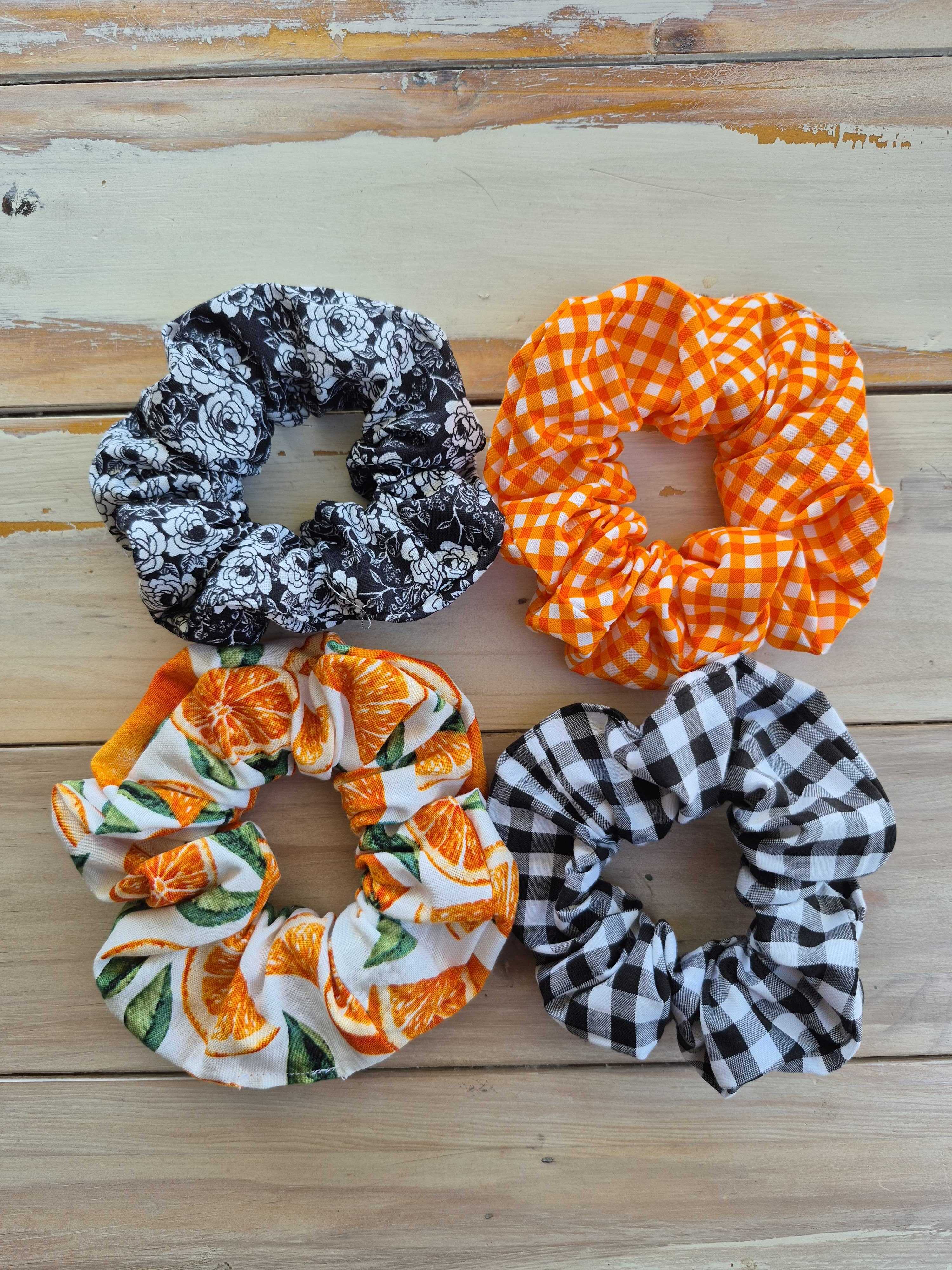 Black Gingham Scrunchie