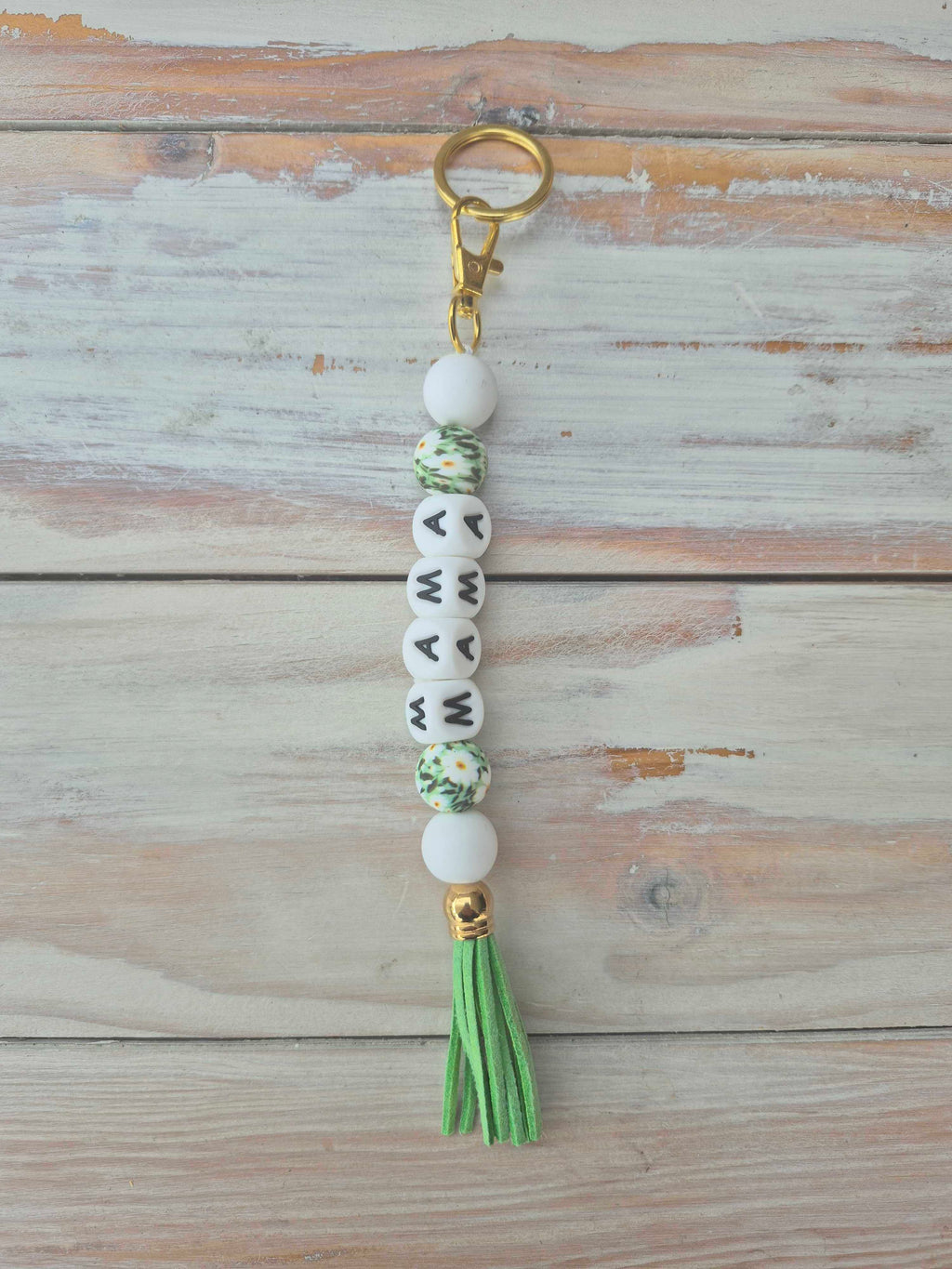 Personalised Silicone Bead Keychain