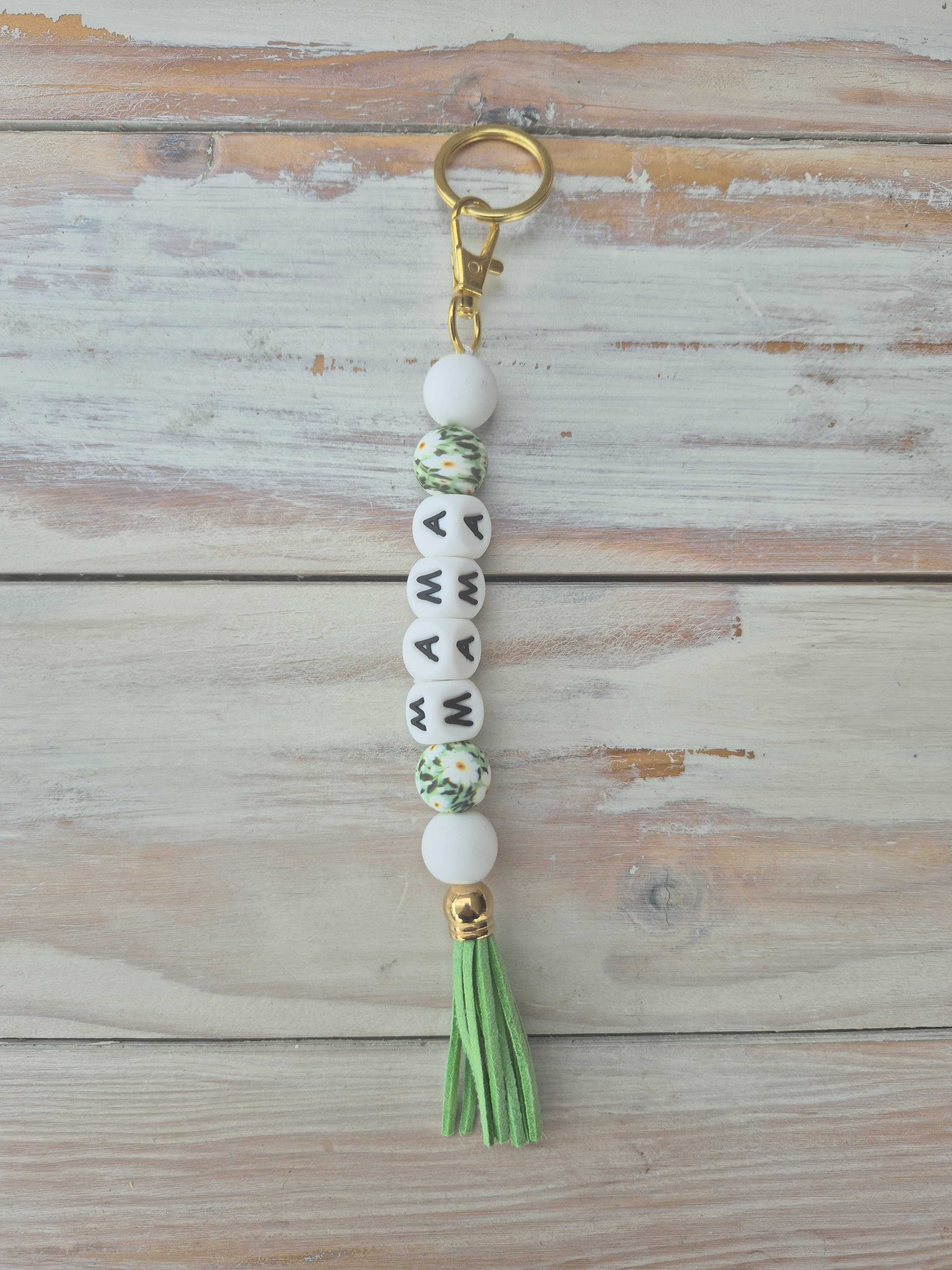 Personalised Silicone Bead Keychain