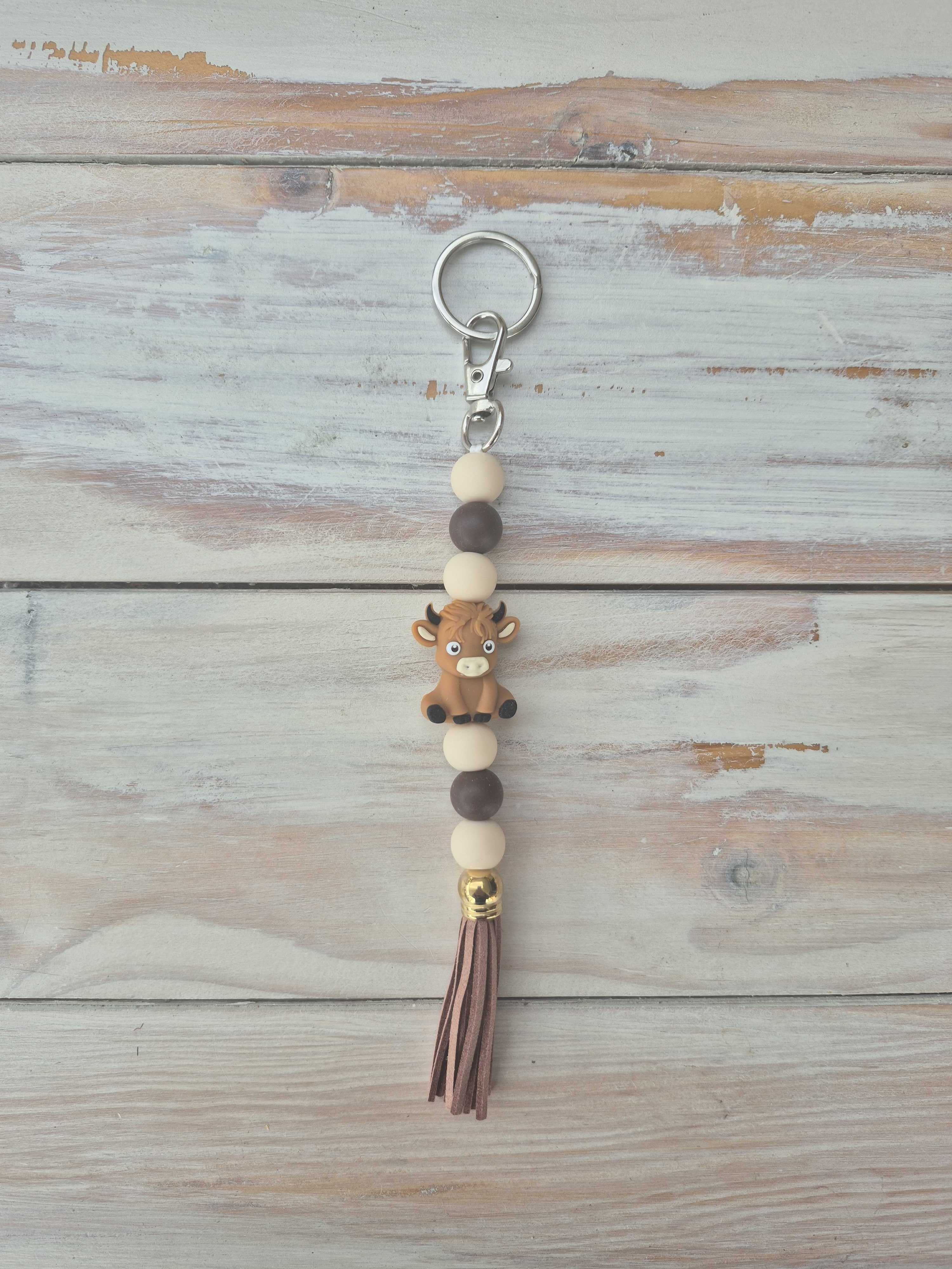 Animal Silicone Bead Keychain