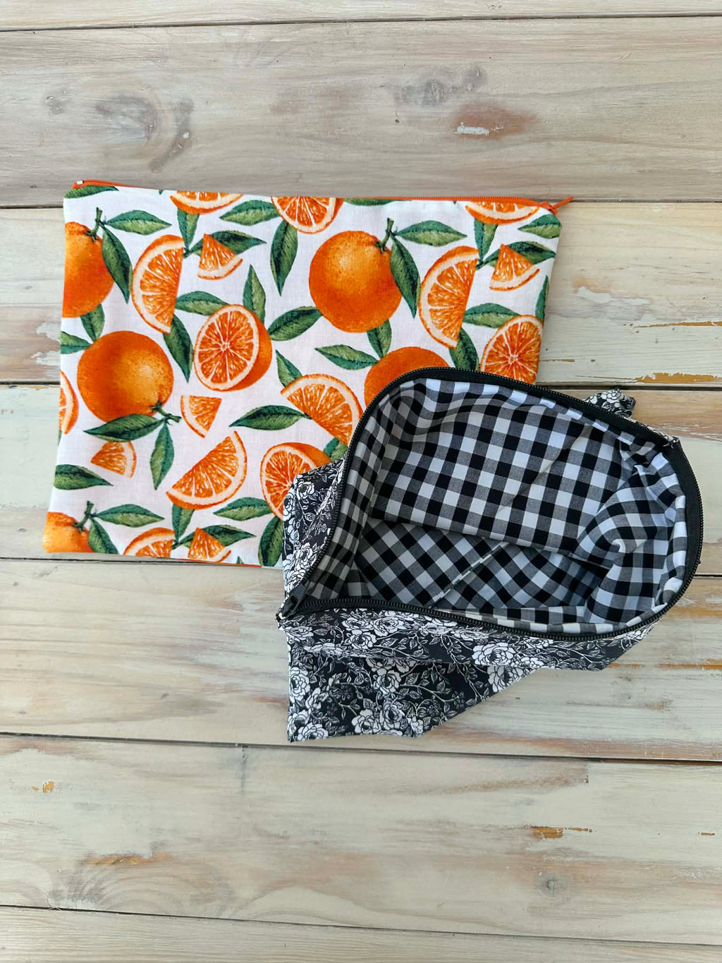 Moonlight Floral Makeup/Accessory Pouch - Large