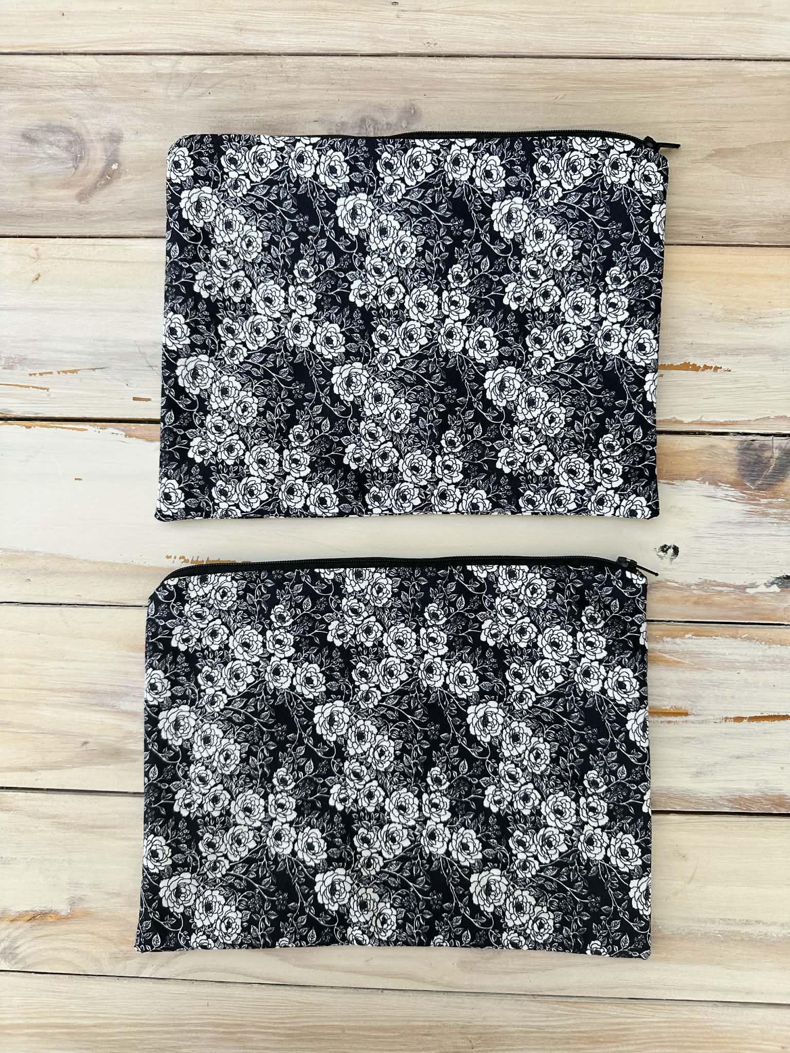 Moonlight Floral Makeup/Accessory Pouch - Large