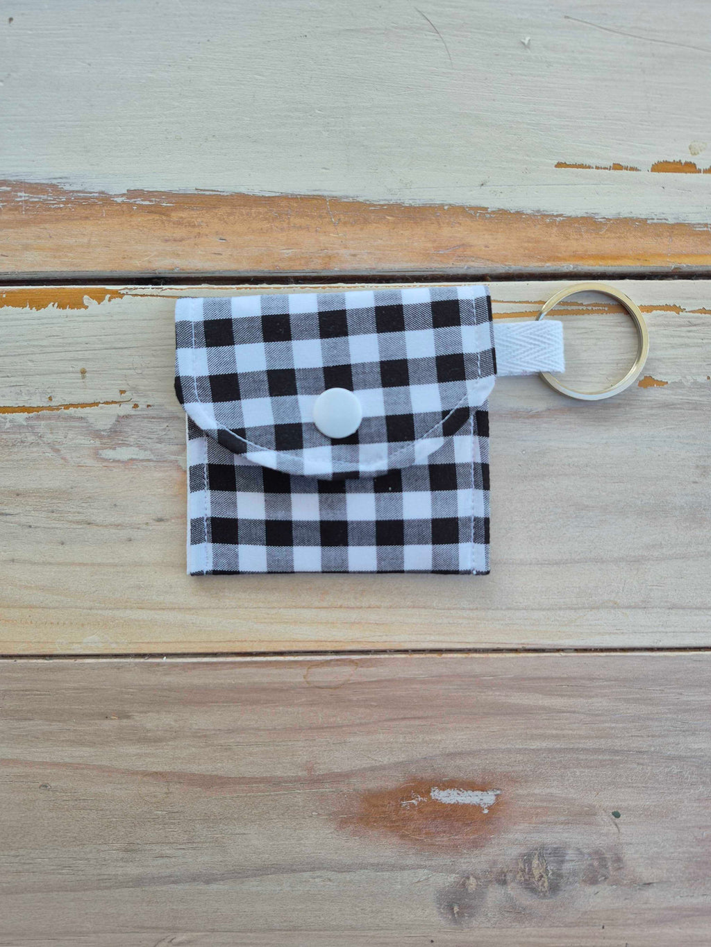 Black Gingham Earbud Pouch