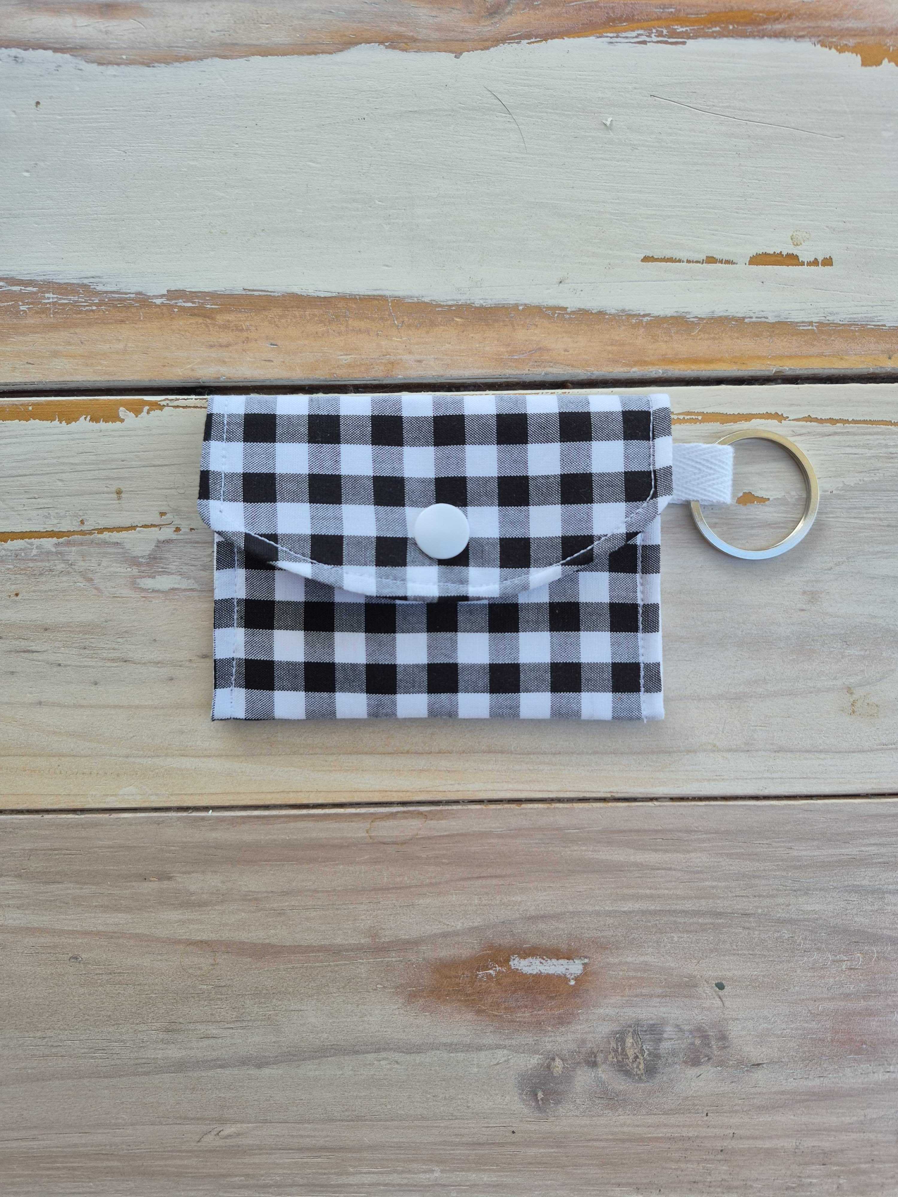 Black Gingham Earbud Pouch
