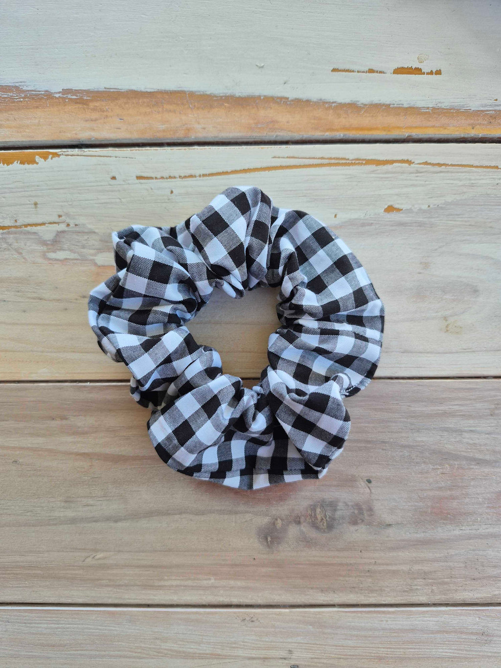 Black Gingham Scrunchie