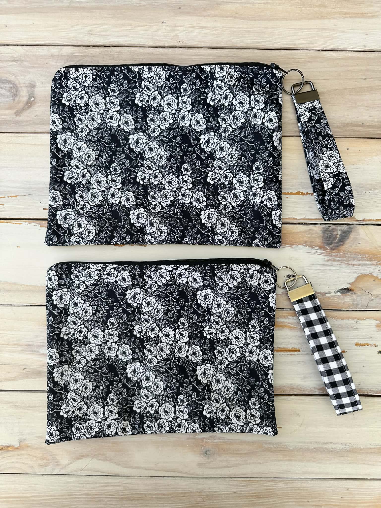 Moonlight Floral Makeup/Accessory Pouch - Large