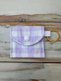 Purple Gingham Earbud Pouch