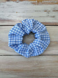 Blue Gingham Scrunchie