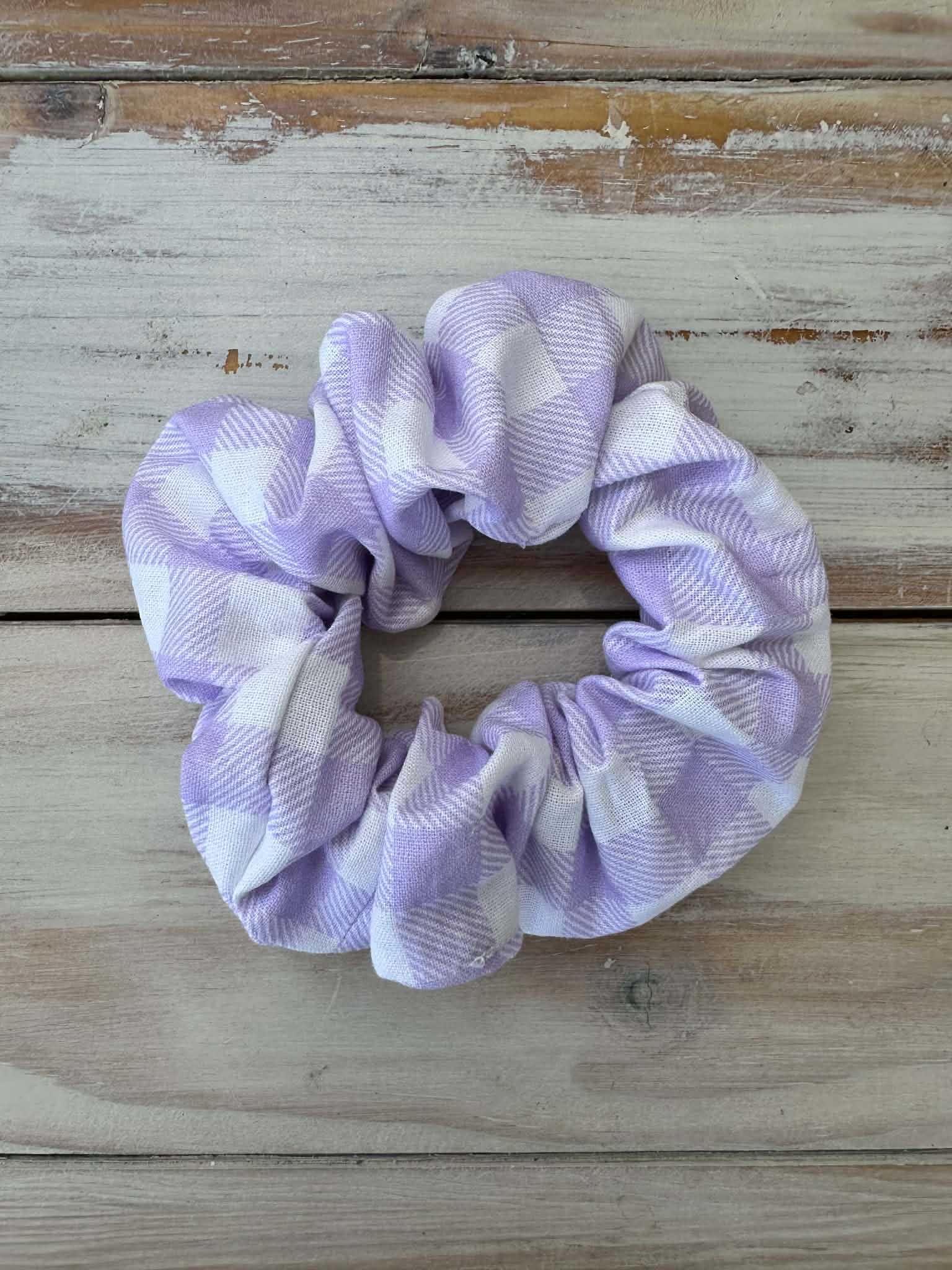 Purple Gingham Scrunchie