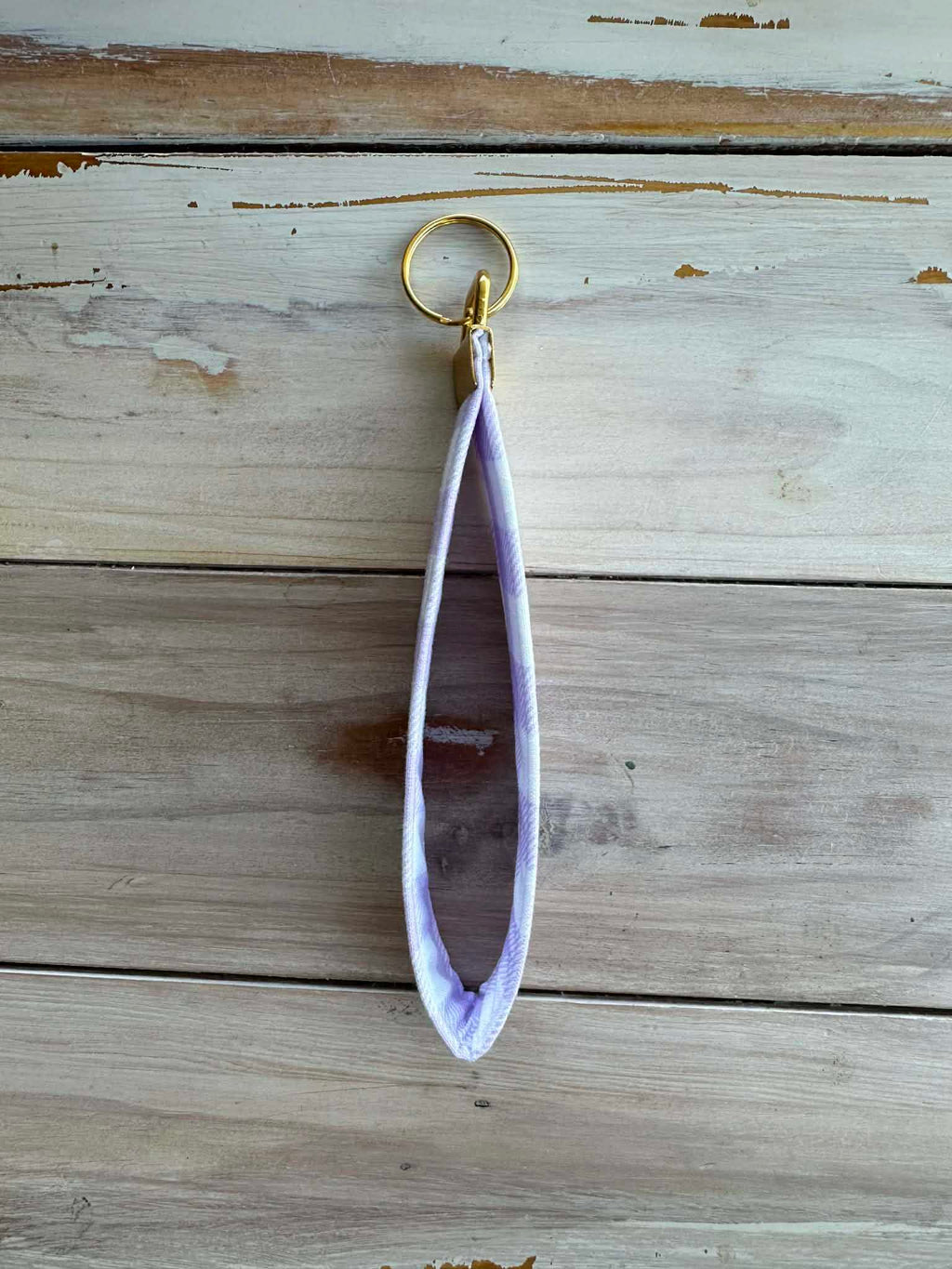 Purple Gingham Fabric Wristlet