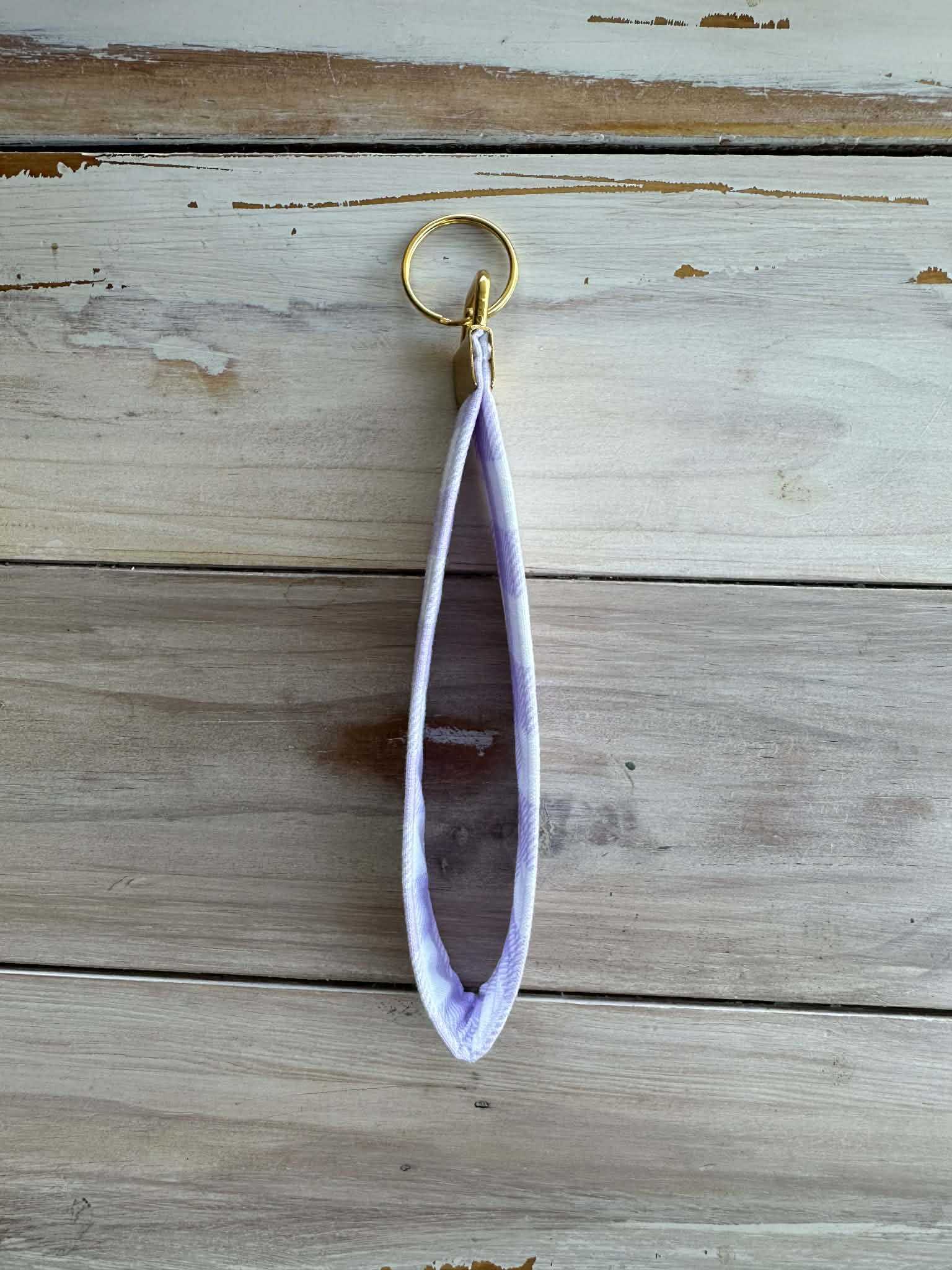 Purple Gingham Fabric Wristlet