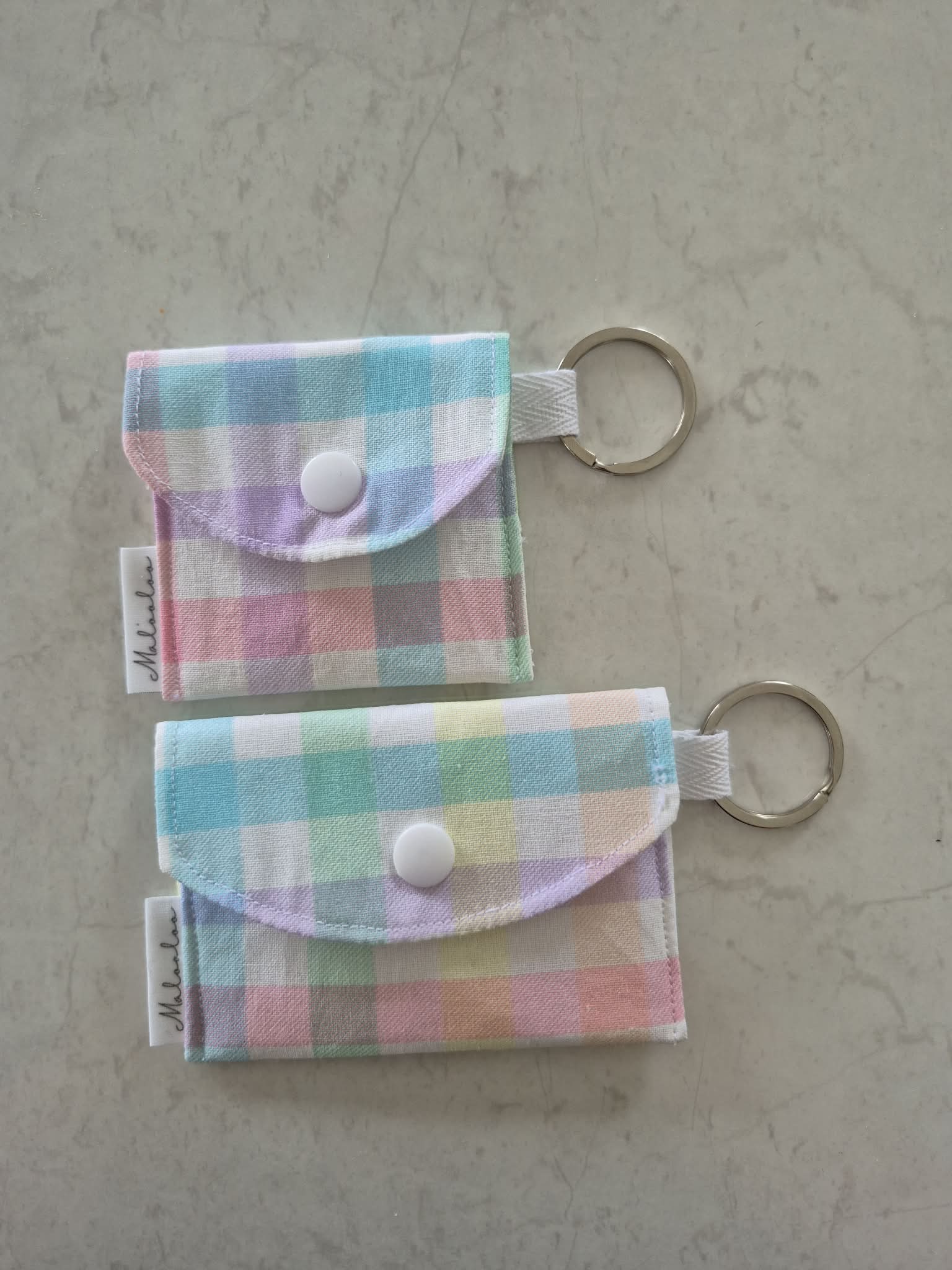 Rainbow Gingham Earbud Pouch