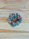 Blossoms on blue Scrunchie