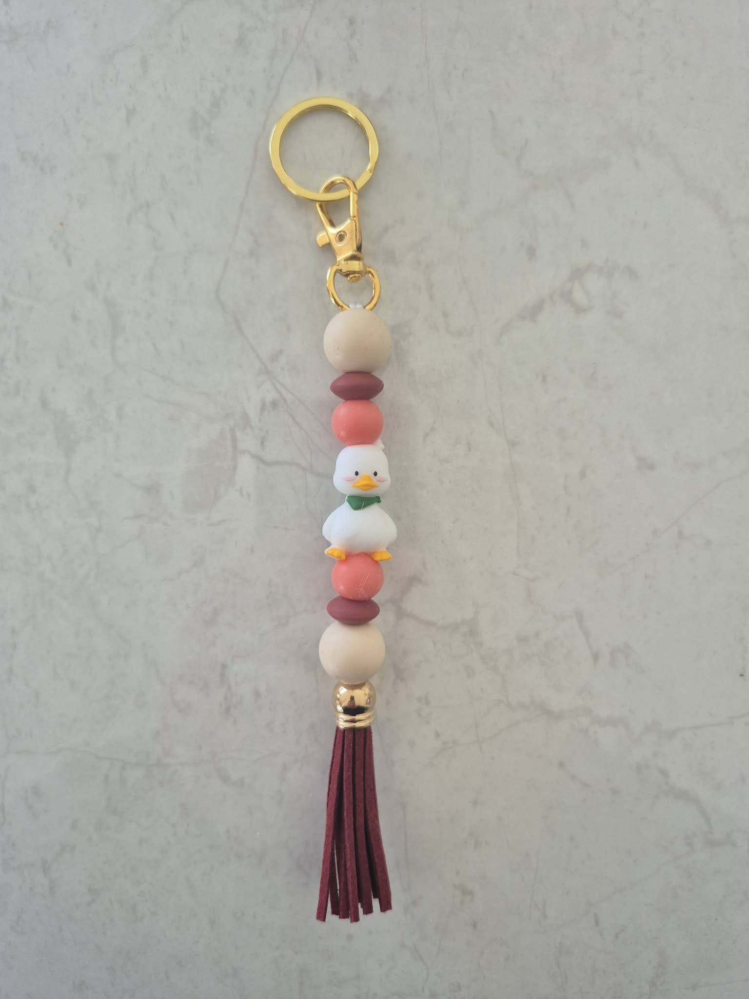 Animal Silicone Bead Keychain