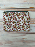 Toasted Floral Makeup/Accessory Pouch - Medium (PADDED)