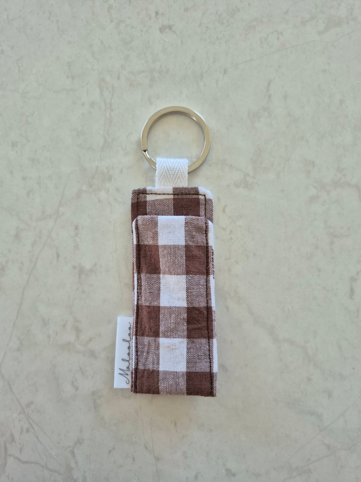 Cocoa Gingham Chapstick Holder