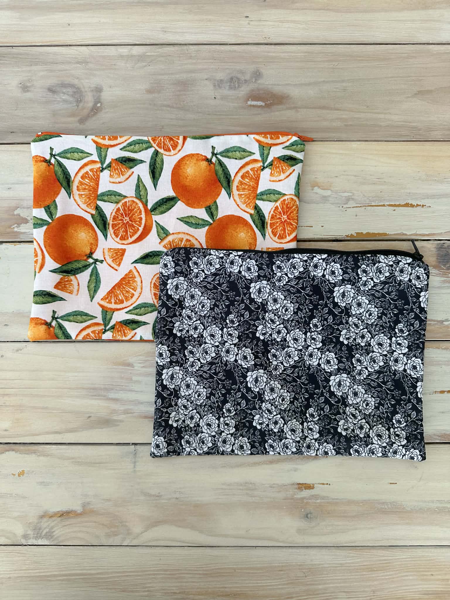 Moonlight Floral Makeup/Accessory Pouch - Large