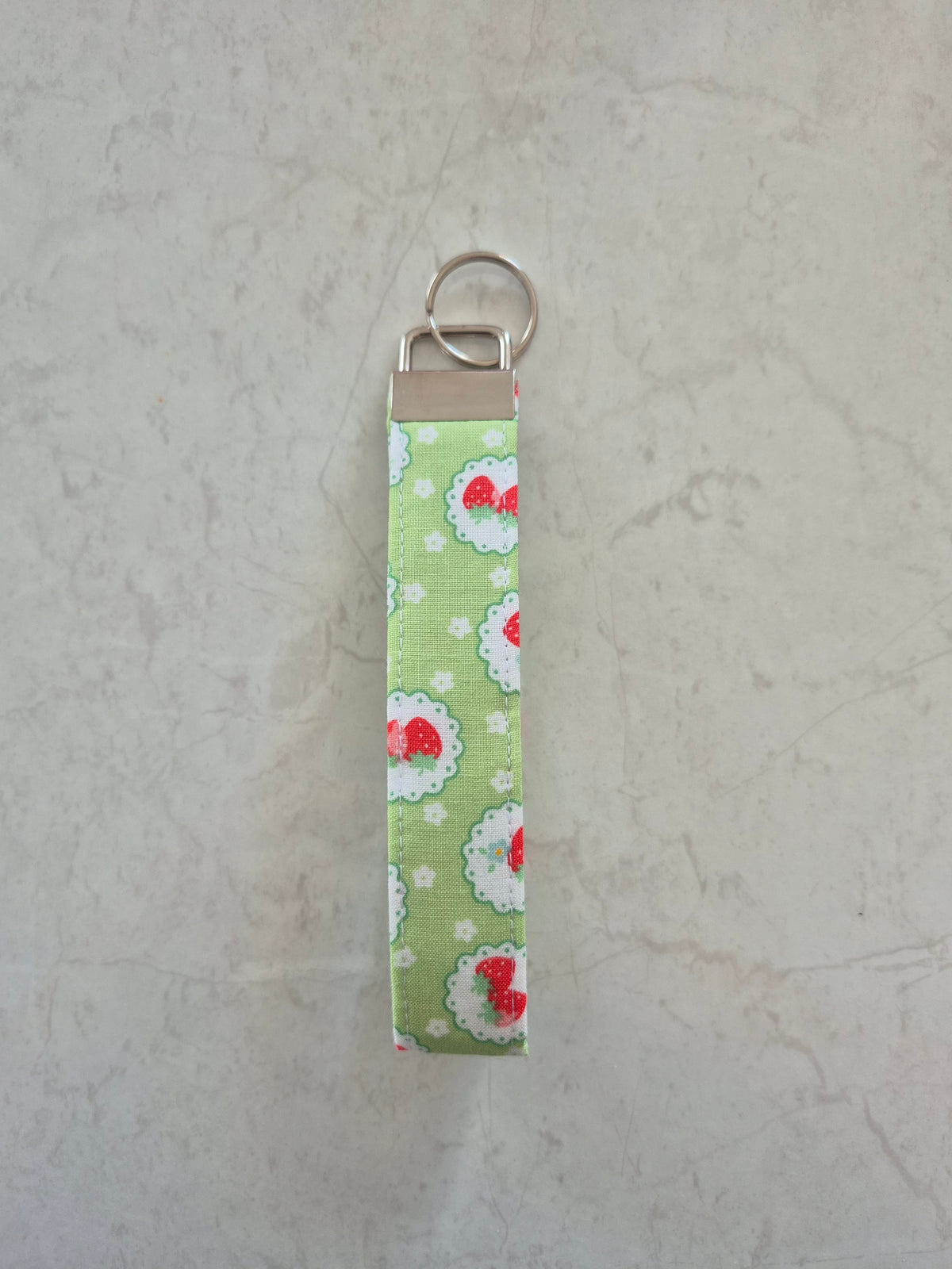 Vintage Strawberry Fabric Wristlet