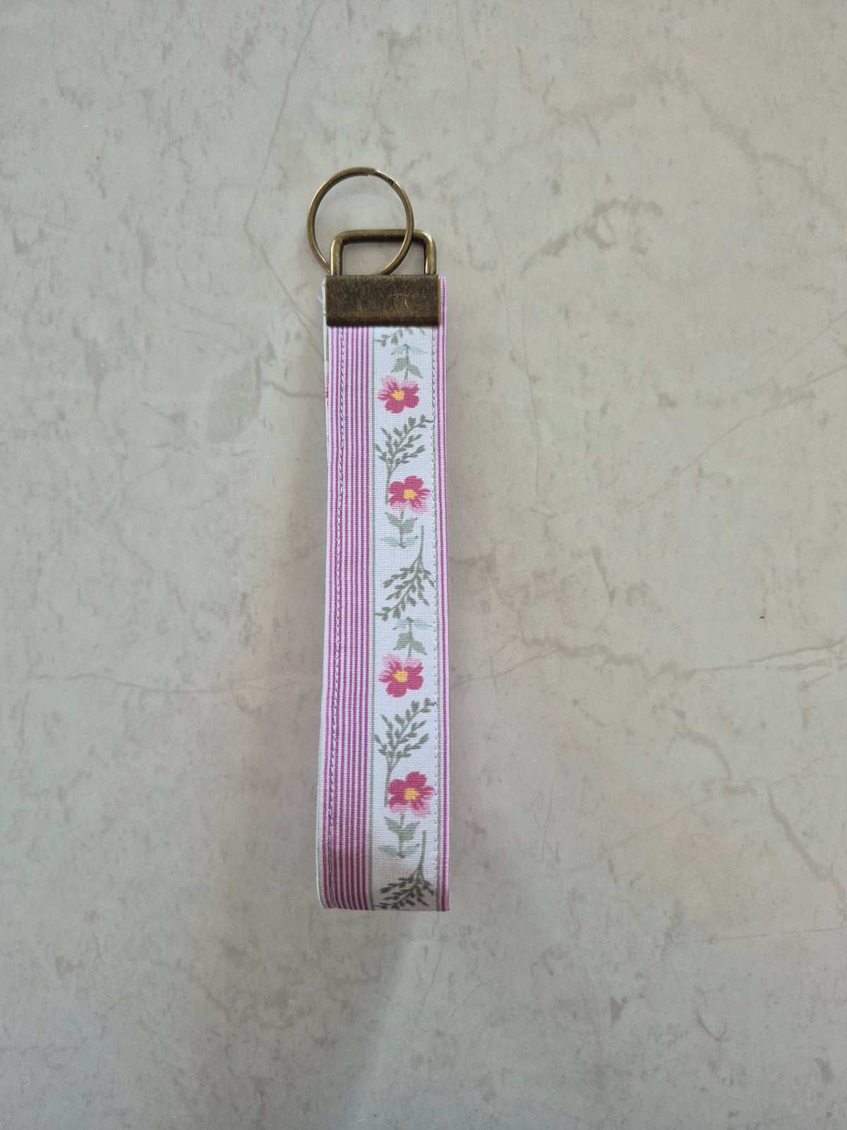 Ribbon Bloom Fabric Wristlet