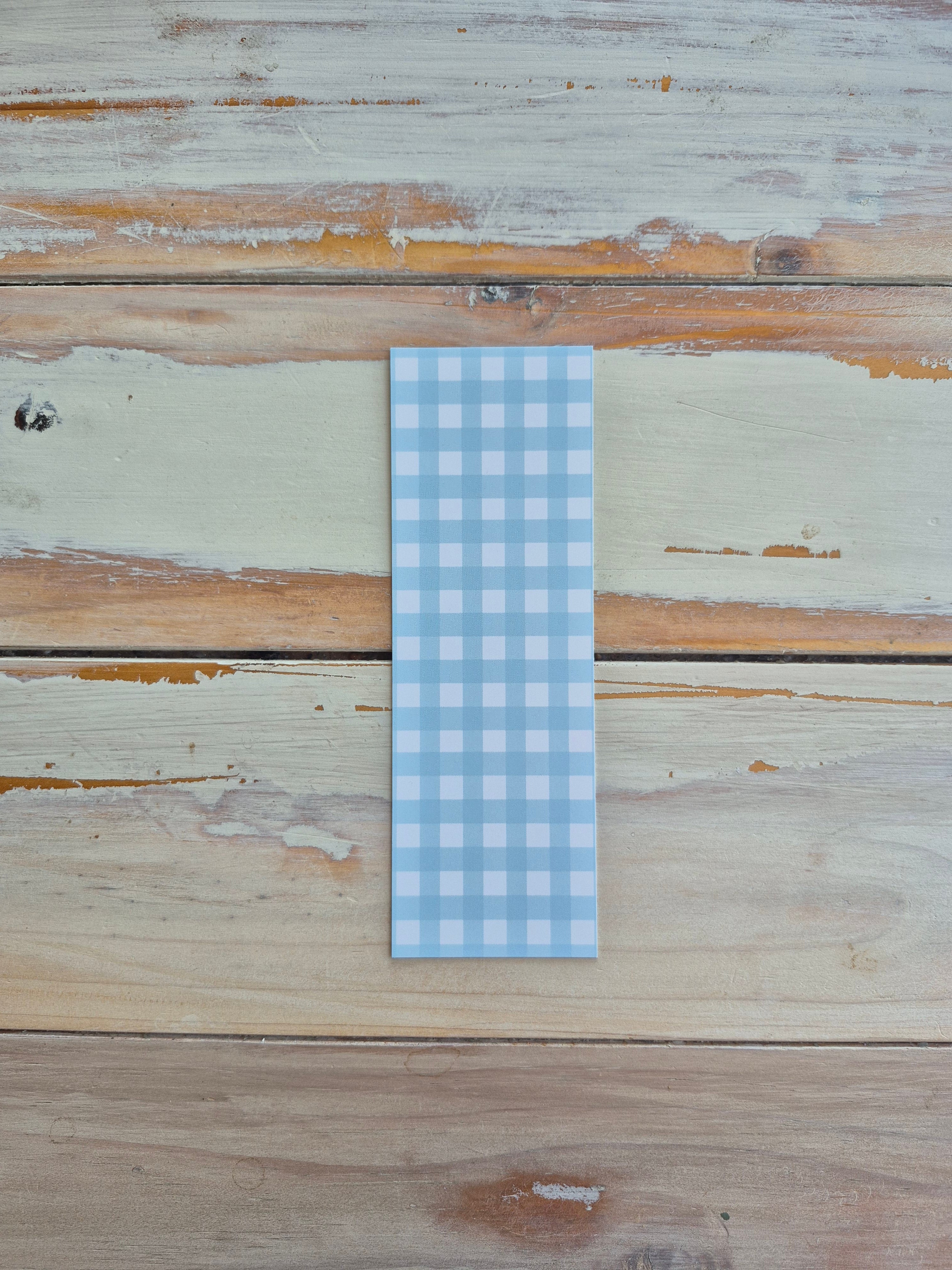 Blue Gingham bookmark