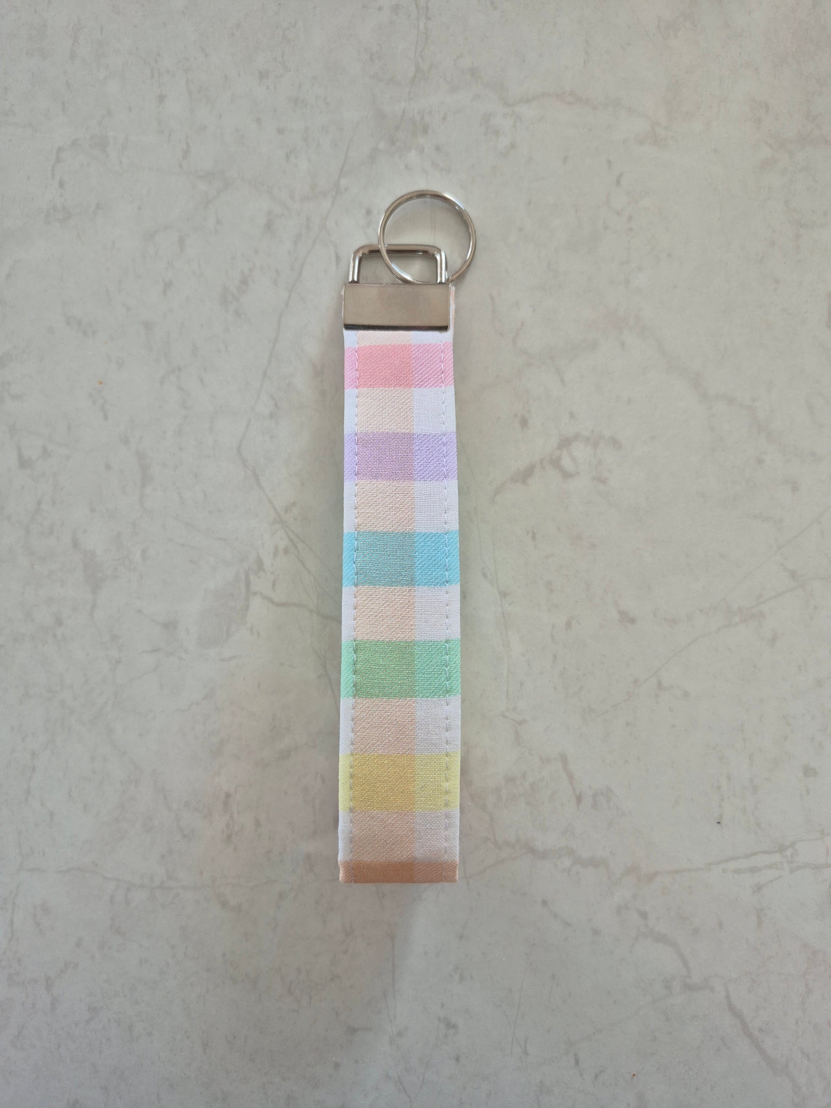 Rainbow Gingham Fabric Wristlet