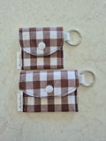 Cocoa Gingham Earbud Pouch